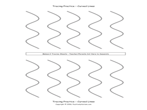 Tracing Practice - Curved Lines Pre-K - 3rd Grade Worksheet | Lesson Planet