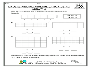 Understanding Multiplication Using Arrays 4 2nd - 4th Grade Worksheet ...