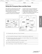 Worksheet Compass Rose Worksheets using bar scale and compass rose 4th 6th grade worksheet worksheet