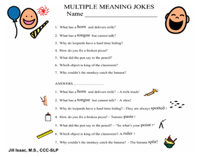 Printables Multiple Meaning Words Worksheets 3rd Grade using multiple meaning words in jokes 1st 3rd grade worksheet worksheet