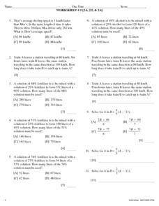 Printables Mixture Problems Worksheet worksheet 5 mixture word problems 9th 10th grade lesson plan plan