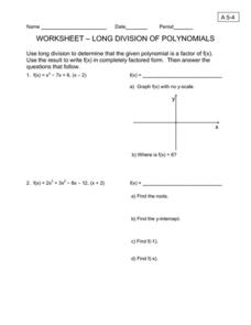 Printables Division Of Polynomials Worksheet polynomial long division worksheets intrepidpath worksheet of polynomials 9th 12th grade