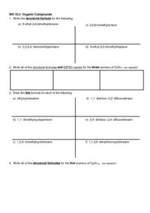 Worksheets Organic Compounds Worksheet ws 10 5 organic compounds higher ed worksheet lesson planet worksheet
