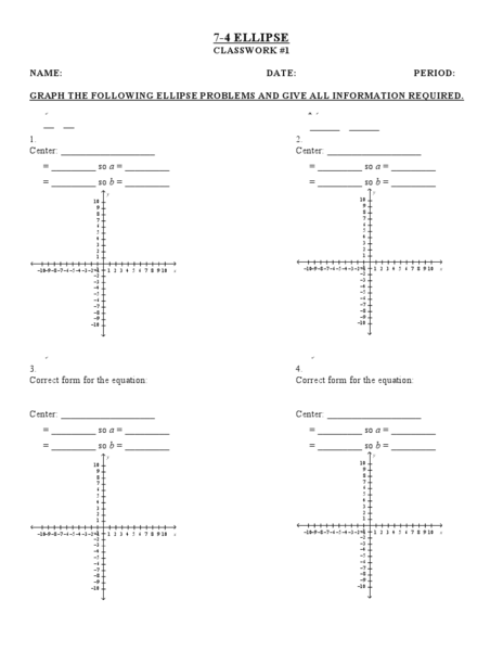 Printables Ellipse Worksheet ellipse worksheet davezan worksheet