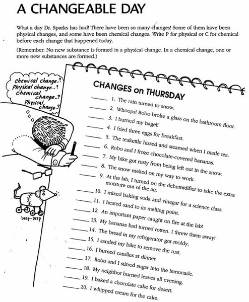 Printables Physical And Chemical Properties Worksheet 6th Grade printables physical and chemical properties worksheet bill nye changes intrepidpath a changeable
