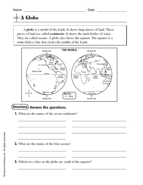Printables Map And Globe Skills Worksheets map and globe skills worksheets 4th grade intrepidpath maps globes free intrepidpath