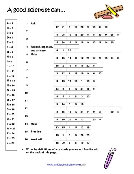 Printables A Good Scientist Can Worksheet a good scientist can 5th 8th grade worksheet lesson planet