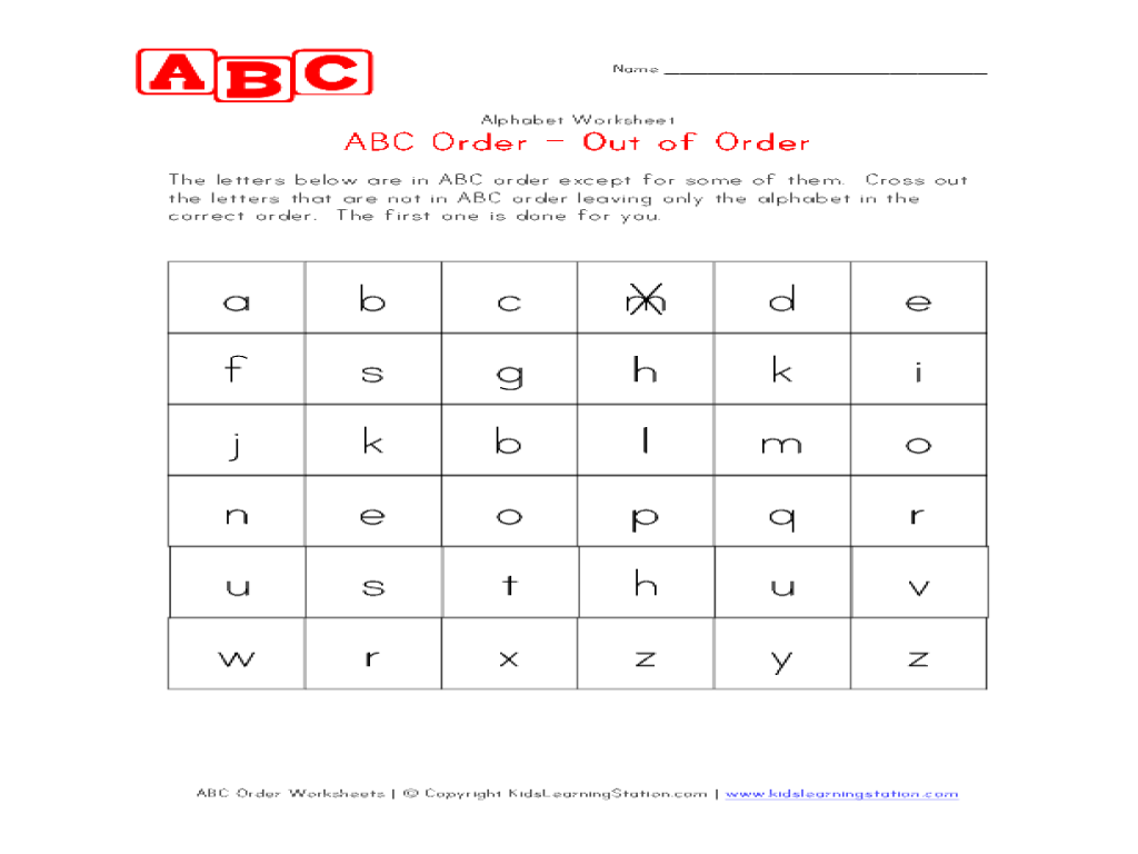 worksheet Abc Order Worksheet abc order out of kindergarten 2nd grade worksheet lesson planet