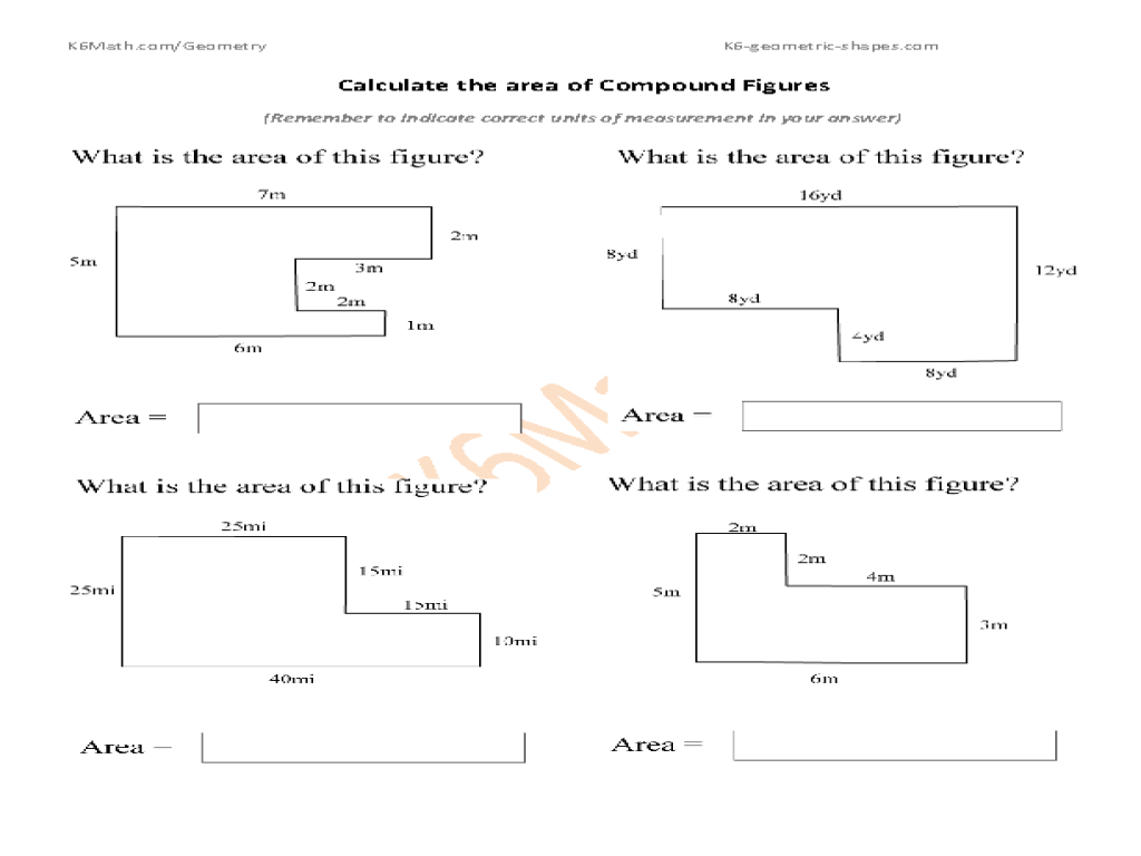 Printables Composite Figures Area Worksheet Gozoneguide Printables Composite Figures Area Worksheet Of Compound Templates And Worksheets Abitlikethis Triangular Shapes