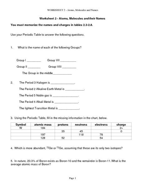 Printables Atoms And Molecules Worksheet worksheet atoms and molecules kerriwaller printables their names 10th 12th grade lesson planet