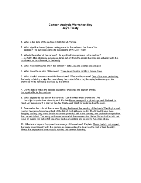 Printables Political Cartoon Analysis Worksheet cartoon analysis worksheet key jays treaty 9th 12th grade lesson planet