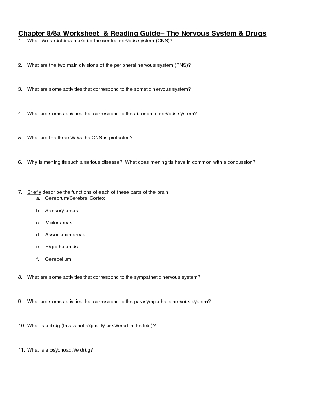 Worksheets Special Senses Worksheet chapter 8 special senses worksheet answers sharebrowse delibertad