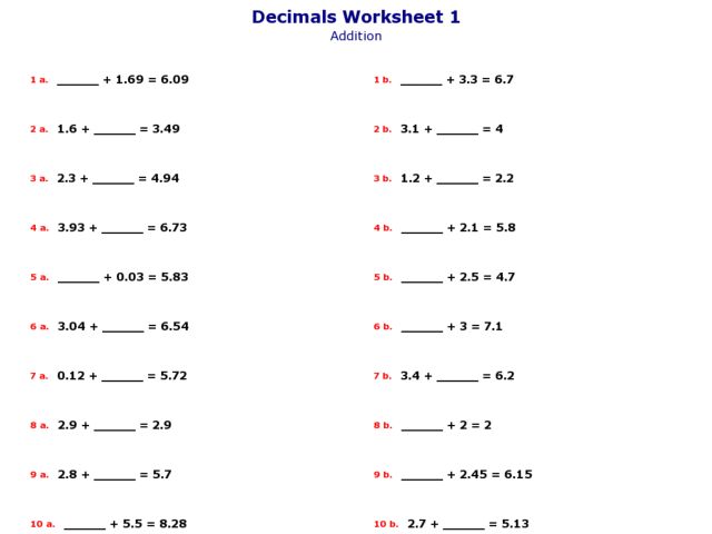 Addition » Addition Worksheets Missing Addends - Free Math ...