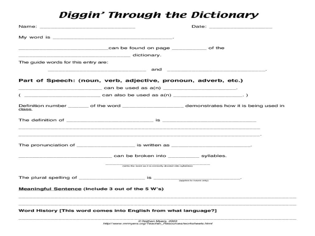 worksheet Dictionary Worksheet diggin through the dictionary 3rd grade worksheet lesson planet