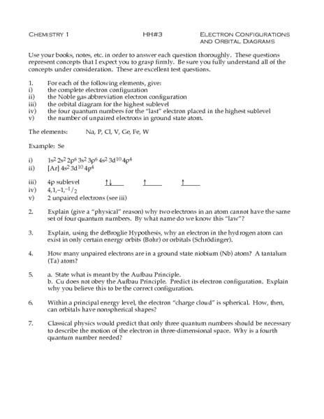 Worksheets Orbital Diagram Worksheet electron configurations and orbital diagrams 10th higher ed worksheet lesson planet