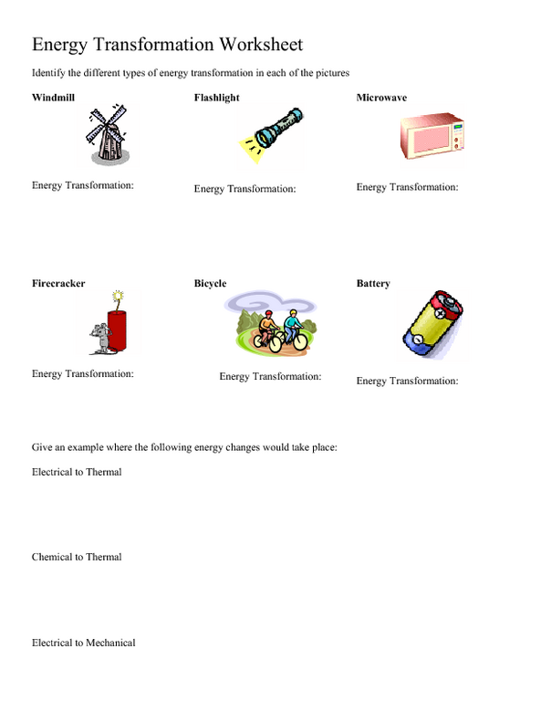 Printables Energy Transformation Worksheet Answers energy transformation worksheet answers davezan laveyla com