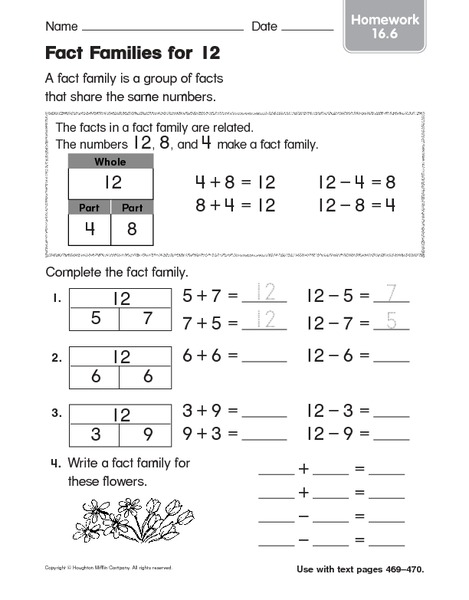 Fact Families Worksheets 2nd Grade - Rringband