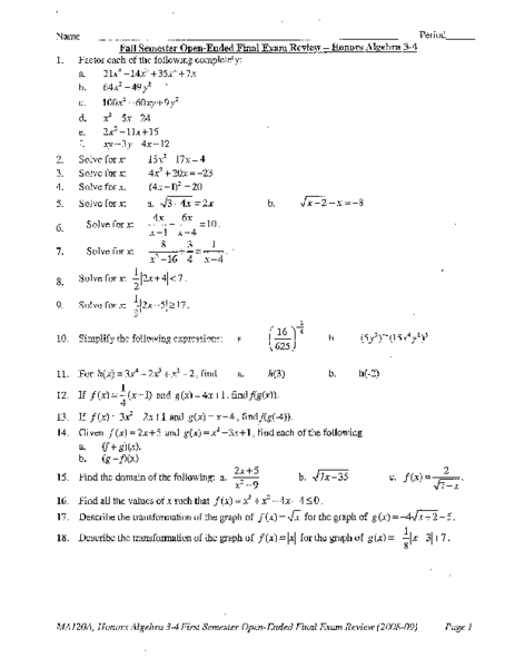 Worksheet Algebra 1 Honors Worksheets simplifying radical expressions worksheet algebra 1 honors review worksheets for kids