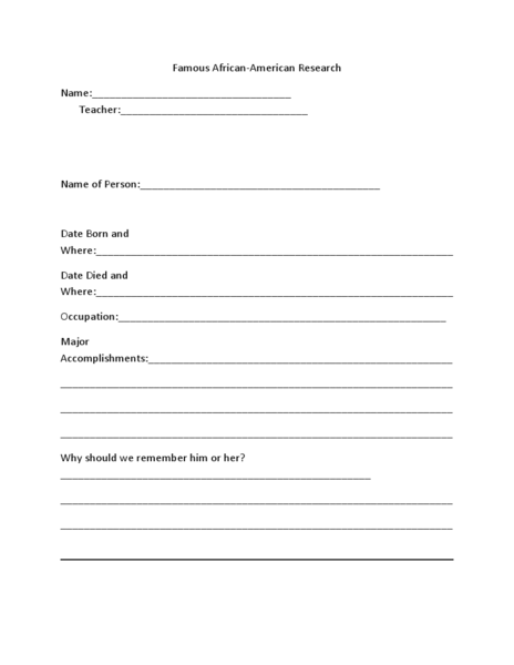 Famous african american research paper