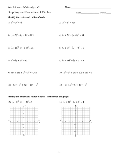 Worksheets Graphing Circles Worksheet graphing and properties of circles 9th 12th grade worksheet lesson planet