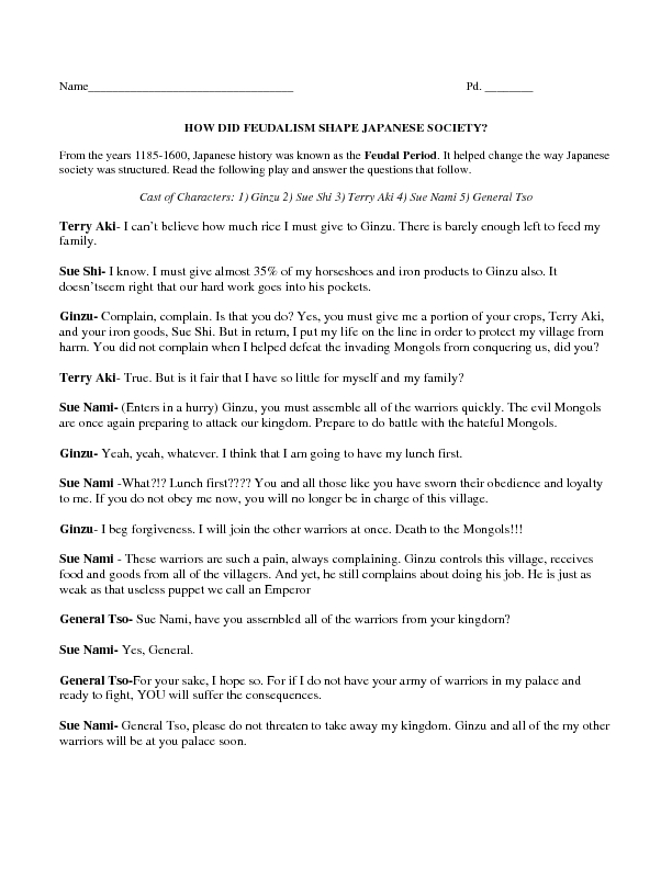 Worksheets Feudalism Worksheet feudalism worksheets for school kaessey pictures kaessey