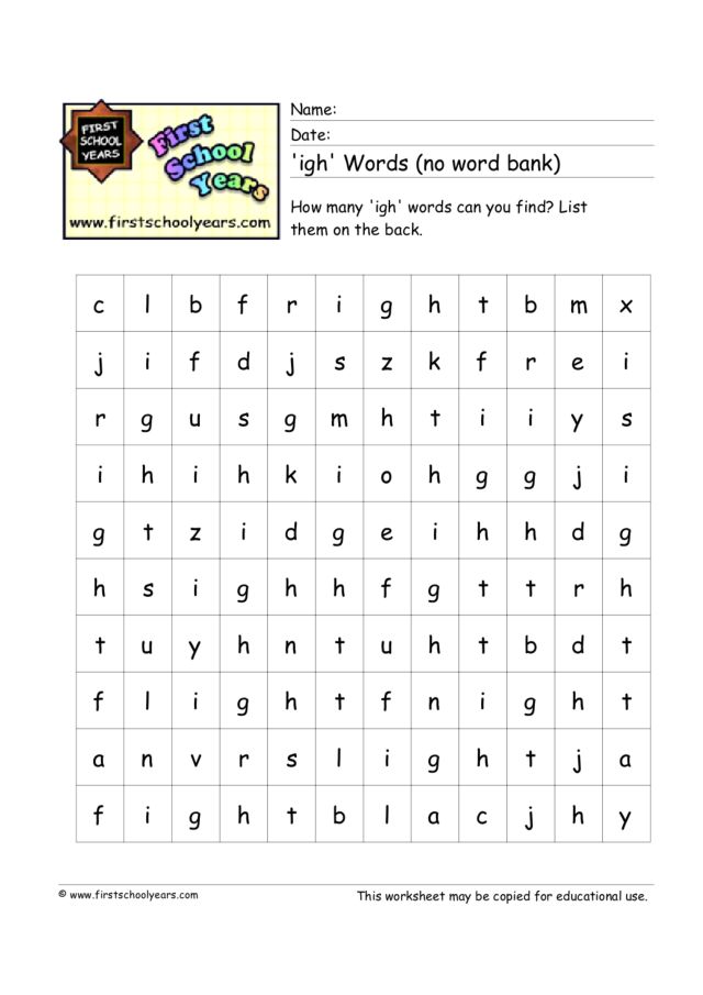 Worksheets Word Bank Worksheet igh words no word bank 1st 3rd grade worksheet lesson planet planet