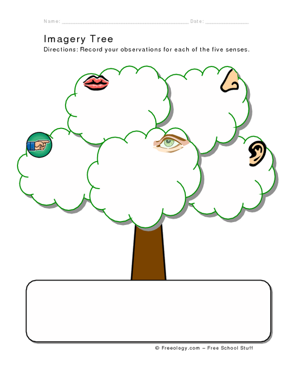 Worksheets Imagery Worksheets imagery tree 2nd 6th grade worksheet lesson planet