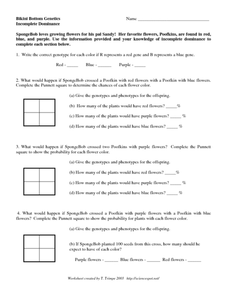 Printables Incomplete And Codominance Worksheet worksheets codominance and incomplete dominance worksheet 6th 8th grade lesson