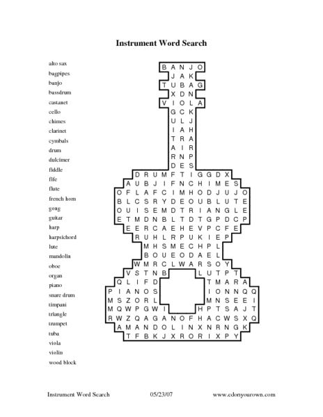 Printables Instrument Worksheets worksheets davezan instrument davezan