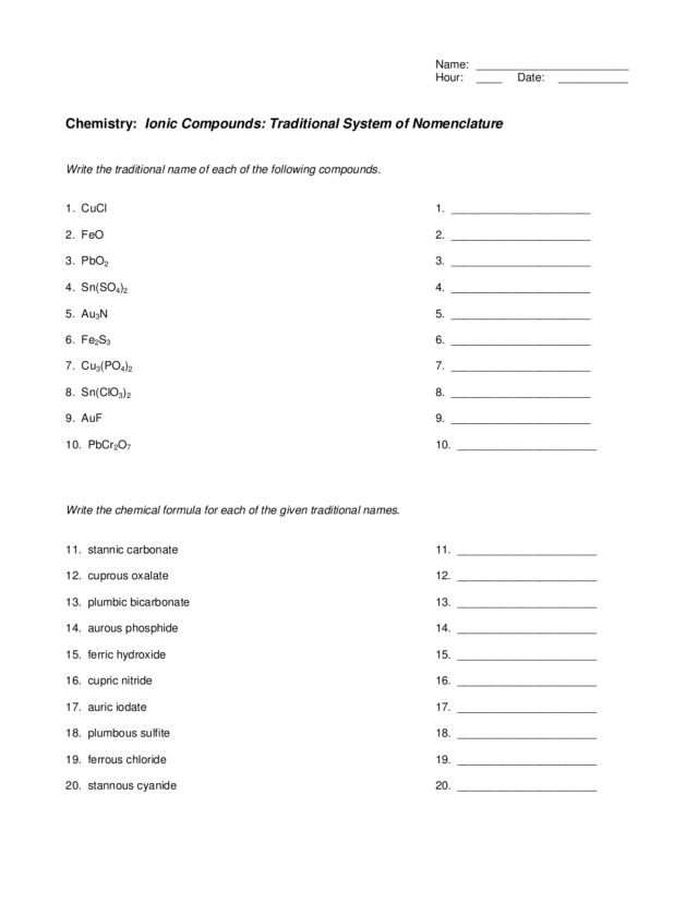 Worksheets Chemistry Nomenclature Worksheet nomenclature worksheet delibertad binomial worksheet