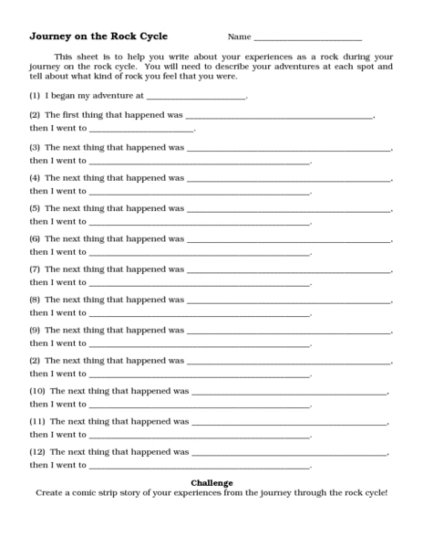 Printables The Rock Cycle Worksheets journey on the rock cycle 3rd 4th grade worksheet lesson planet