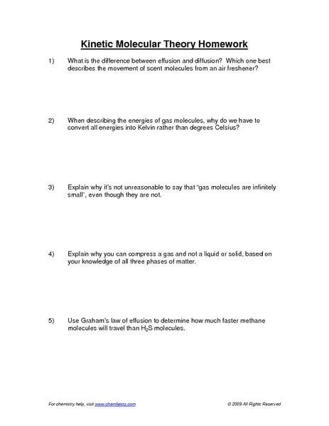 Worksheets Kinetic Molecular Theory Worksheet kinetic molecular theory 9th 12th grade worksheet lesson planet