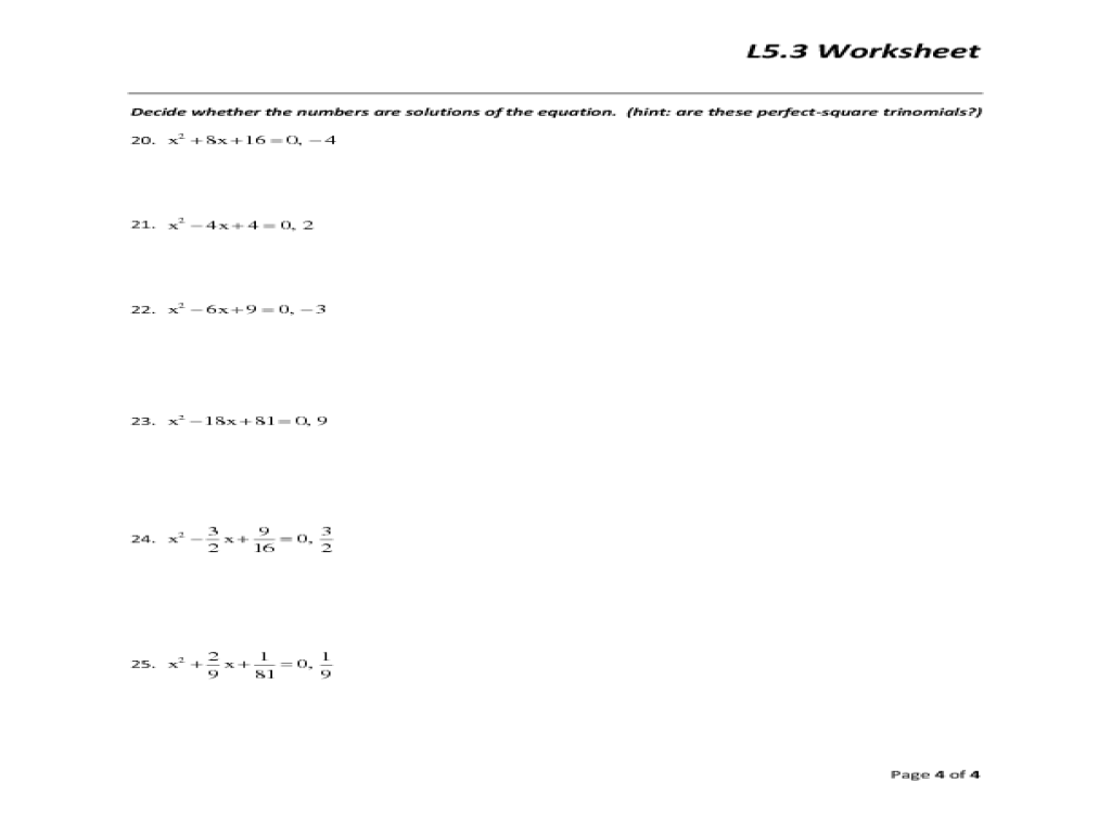 Factoring Polynomials Worksheet Katinabags Com Factoring Quadratics Worksheet Math Aids Answers Templates And
