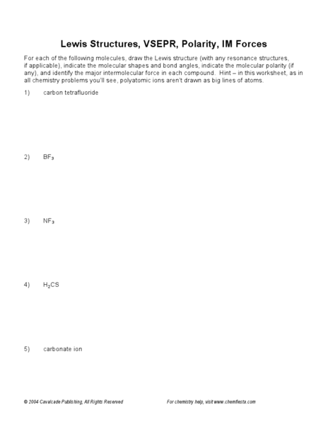 Worksheets Vsepr Theory Worksheet vsepr theory worksheet honors chemistry intrepidpath with answers worksheets