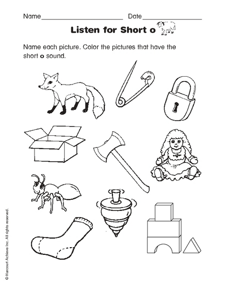Printables Short O Worksheets o worksheet davezan short davezan
