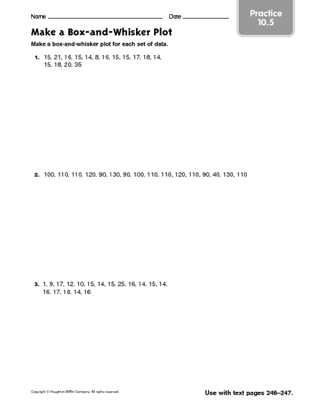 Worksheets Box And Whisker Plot Worksheet Pdf box and whisker plot worksheet pdf plots education com pdf