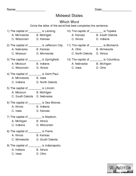 Printables States And Capitals Worksheets states and capitals worksheets 26 50 intrepidpath for 2nd grade