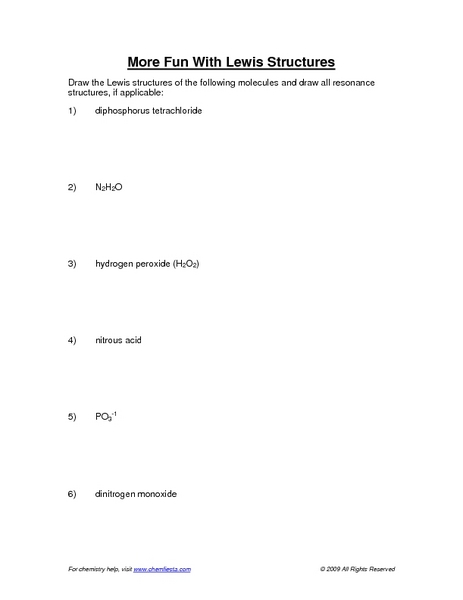 Worksheets Drawing Lewis Structures Worksheet lewis structures worksheet virallyapp printables worksheets practice drawing 9th 12th grade lesson planet