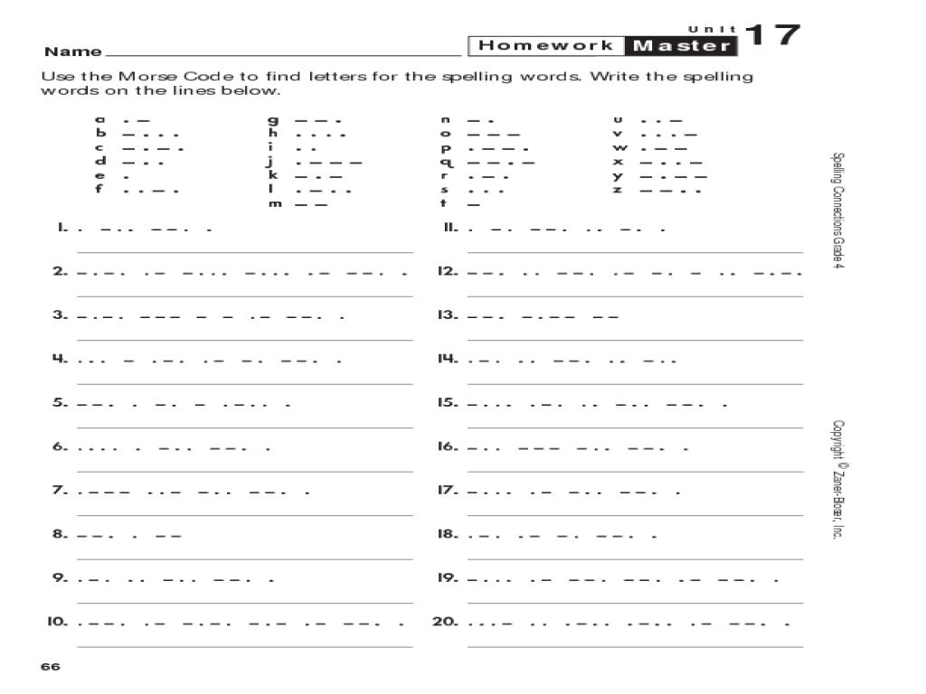 worksheet 6th Grade Spelling Worksheets morse code spelling 3rd 6th grade worksheet lesson planet