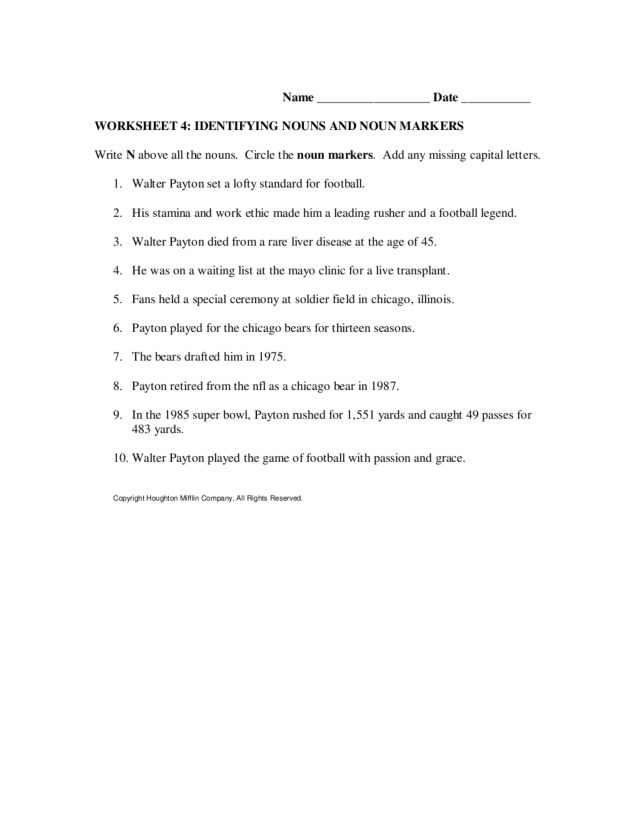 Printables 4th Grade Noun Worksheets worksheets on nouns for 6th grade intrepidpath and noun markers 4th worksheet lesson pla