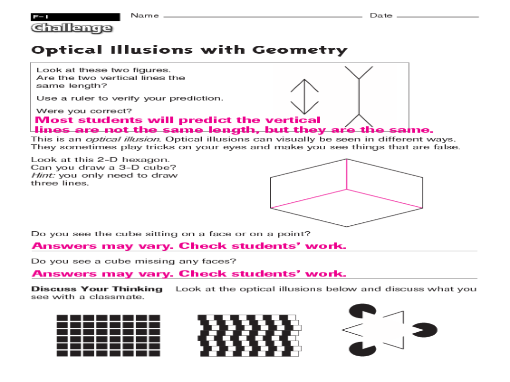 Worksheets Optical Illusion Worksheets optical illusion worksheets teachers intrepidpath intrepidpath