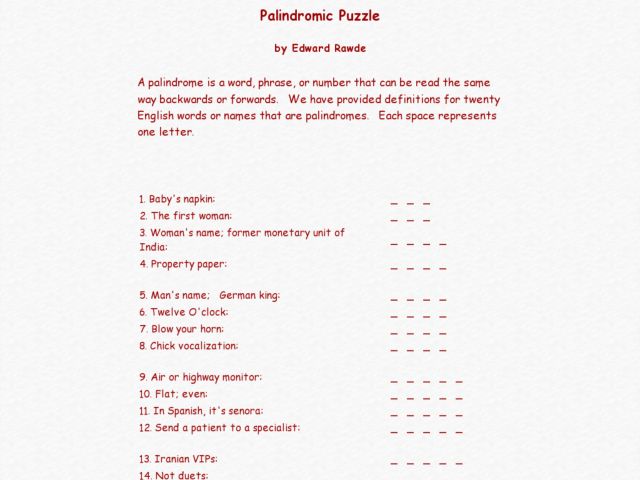 Printables Palindrome Riddles Worksheet palindrome worksheets davezan worksheet palindromes