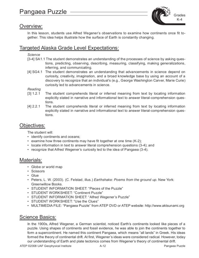 Printables Pangaea Worksheet worksheets davezan pangea davezan
