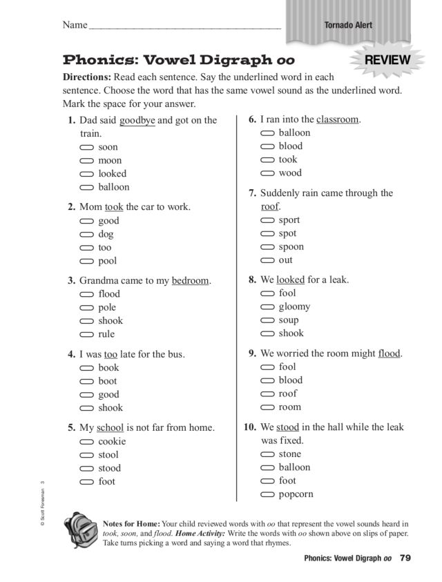 Printables Vowel Digraph Worksheets phonics vowel digraph oo 3rd 4th grade worksheet lesson planet