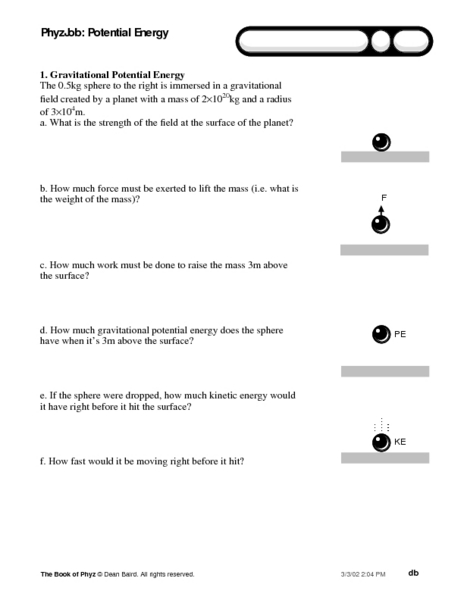 Printables Kinetic And Potential Energy Worksheet worksheet kinetic and potential energy problems davezan problems