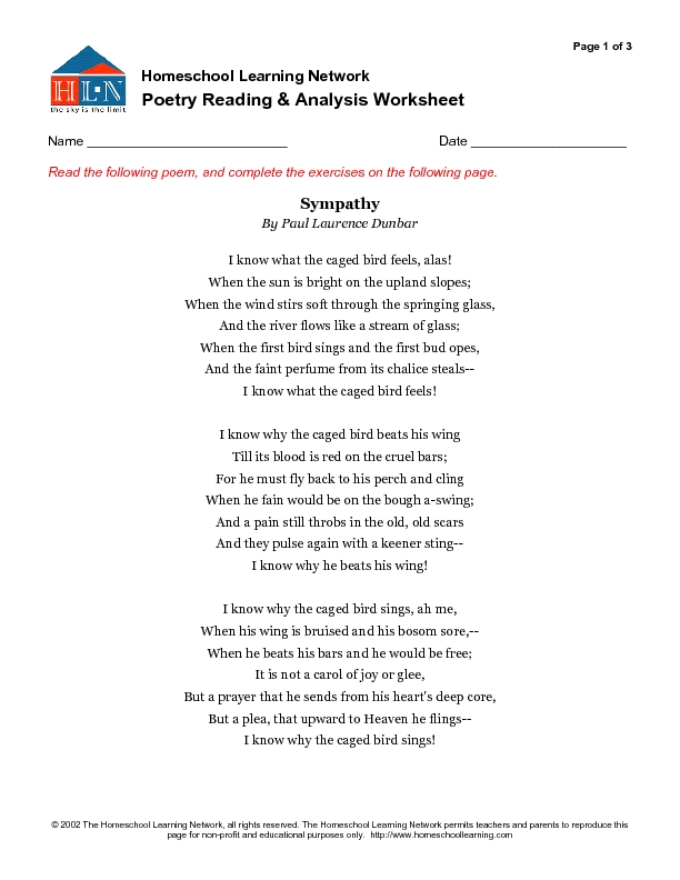 Printables Analyzing A Poem Worksheet analyzing a poem worksheet davezan poetry reading and analysis 7th 9th grade worksheet
