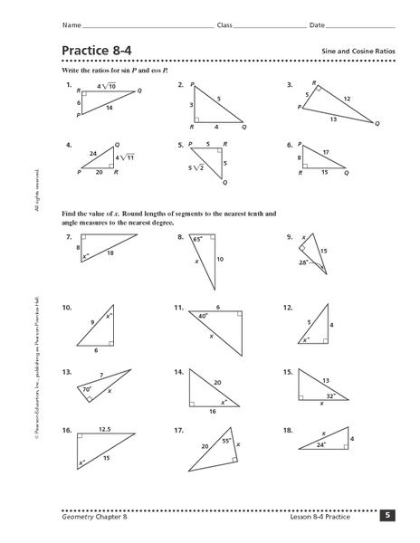 Worksheets Sine Cosine And Tangent Practice Worksheet Answers tangent ratio practice worksheet intrepidpath 8 4 sine and cosine ratios 10th 12th grade worksheet