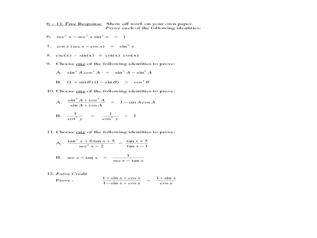 Printables Pre Calc Worksheets precalculus test sections 5 1 2 10th 12th grade worksheet lesson planet