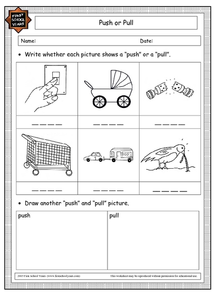 Printables Push And Pull Worksheets push or pull 2nd 3rd grade worksheet lesson planet