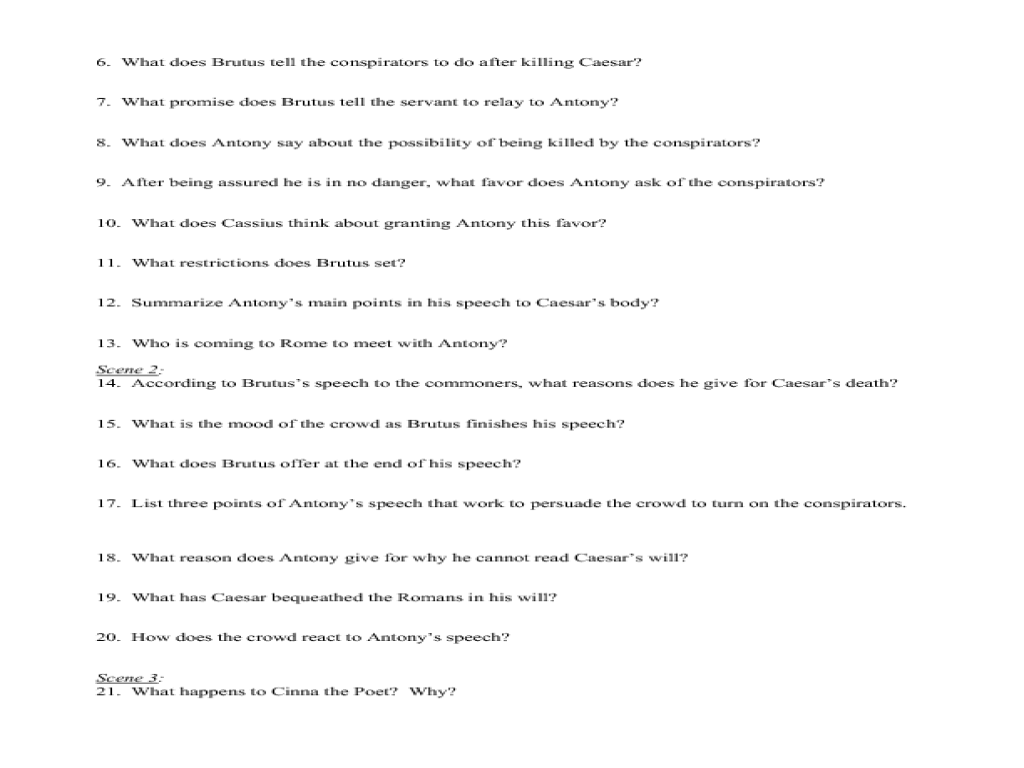 Free Worksheet Julius Caesar Worksheets julius caesar worksheets laveyla com reading study guide act iii 9th 12th grade